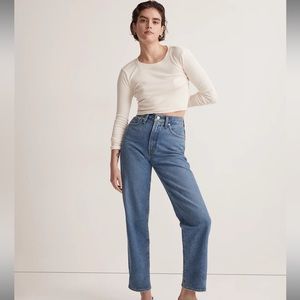NWT Madewell Petite Curvy Perfect Vintage Straight Jean in Earlwood Wash